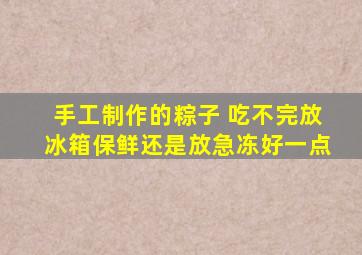 手工制作的粽子 吃不完放冰箱保鲜还是放急冻好一点